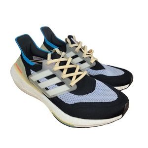 Adidas UltraBoost 21 Black/White/Purple Running Shoes/Sneakers Women's Size 8.5